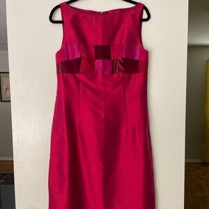 Kay Unger New York Magenta Silk Shift Dress Size 12
